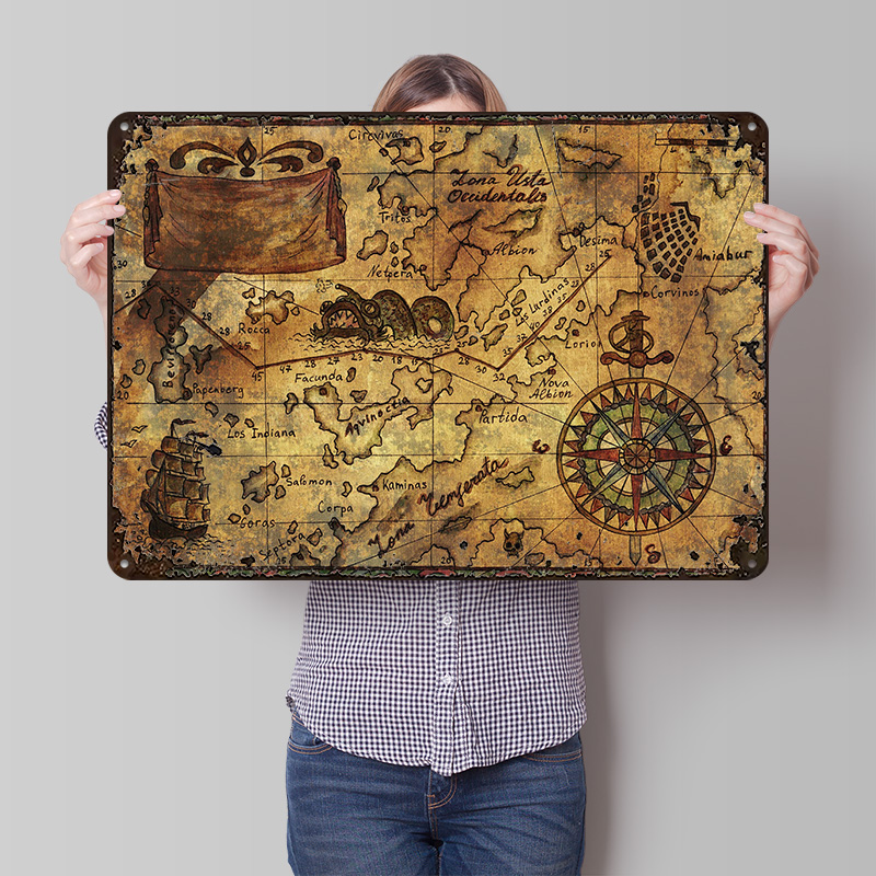 Custom Map Poster - Vintage Map of the World Printed
