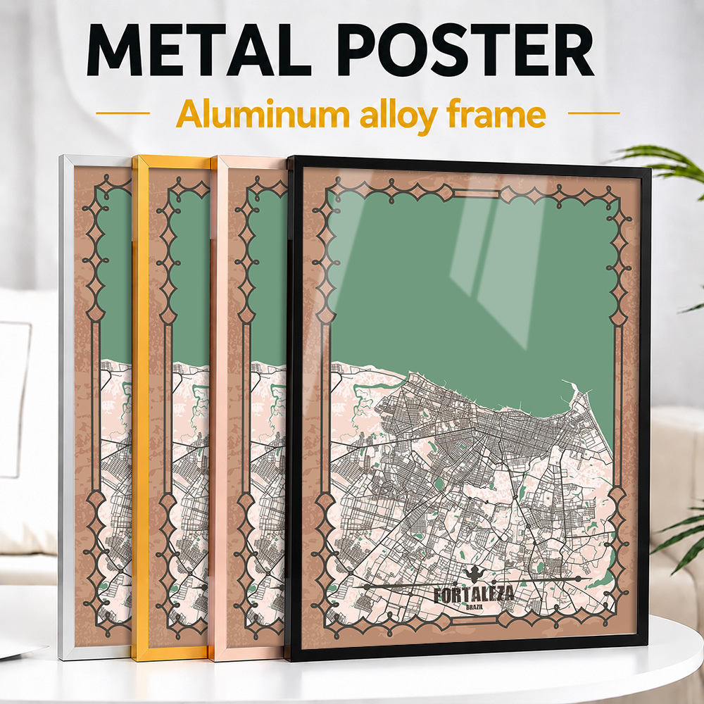 Fortaleza City Map Framed Meta - Custom Map Poster ulasan dan harga