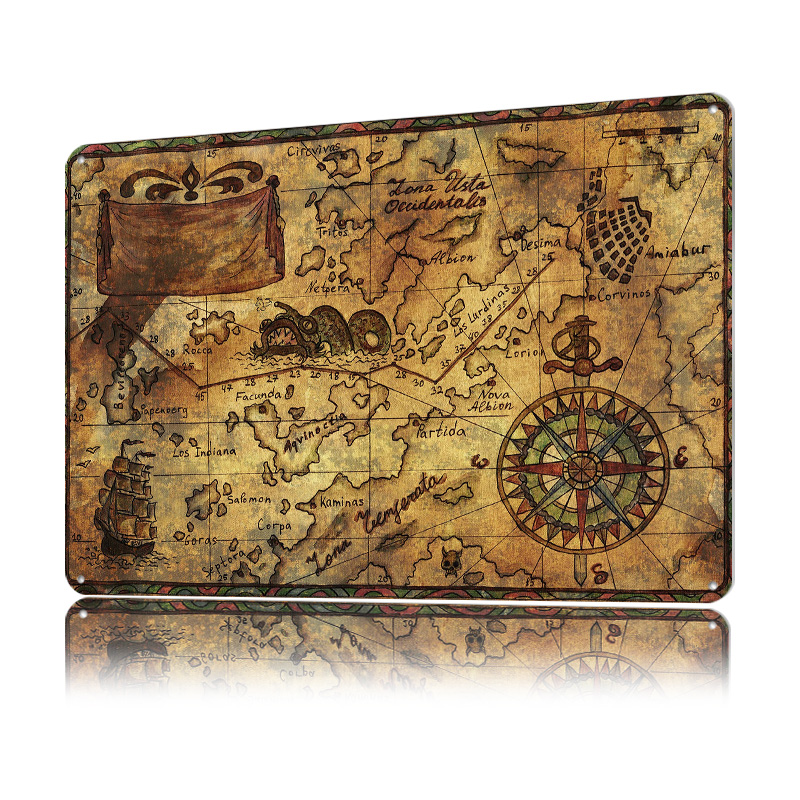 Vintage Map of the World Print - Custom Map Poster ulasan dan harga